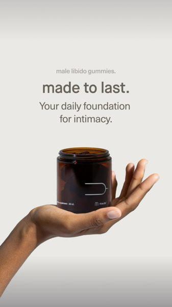 A clean, minimalist 9:16 ad creative featuring a hand holding a supplement jar with bold typography focusing on product purpose.
